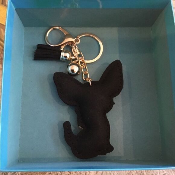 CHIHUAHUA KEYCHAIN SILVER AND PINK RHINESTONES DOG LOVERS - Picture 4 of 6